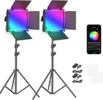 2 Pack 660 Pro Rgb Led Video Light With App Control Tripod Stand Kit, Studio Pan New. Price: $549.11.