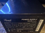 Rosewill RV2-500 Atx Power Supply 500W, Pin, Sata, 24 4+4 Cpu, 1 Fan Used. Price: $21.00.