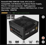 Rosewill Vmg 750W 80+ Gold, Atx 3.0 & 3.1 Compatible, Full Modular Low-noise ... New. Price: $50.00.