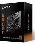 Evga Bp, 80+ Bronze 750W, Compact 120MM Size, Power Supply 100-BP-0750-K1 Used. Price: $65.00.