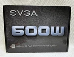 Evga W1, Power Supply 100-W1-0600-K1 New Open Box. Price: $34.99.