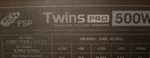 Fsp Twins Pro 500W 1+1 Atx Redundant Power Supply Hot-swappable 80+ Gold Psu Used. Price: $270.00.