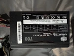 Cooler Master RS-700-PCAA-E3 700W Desktop Power Supply #0336 Used. Price: $36.00.